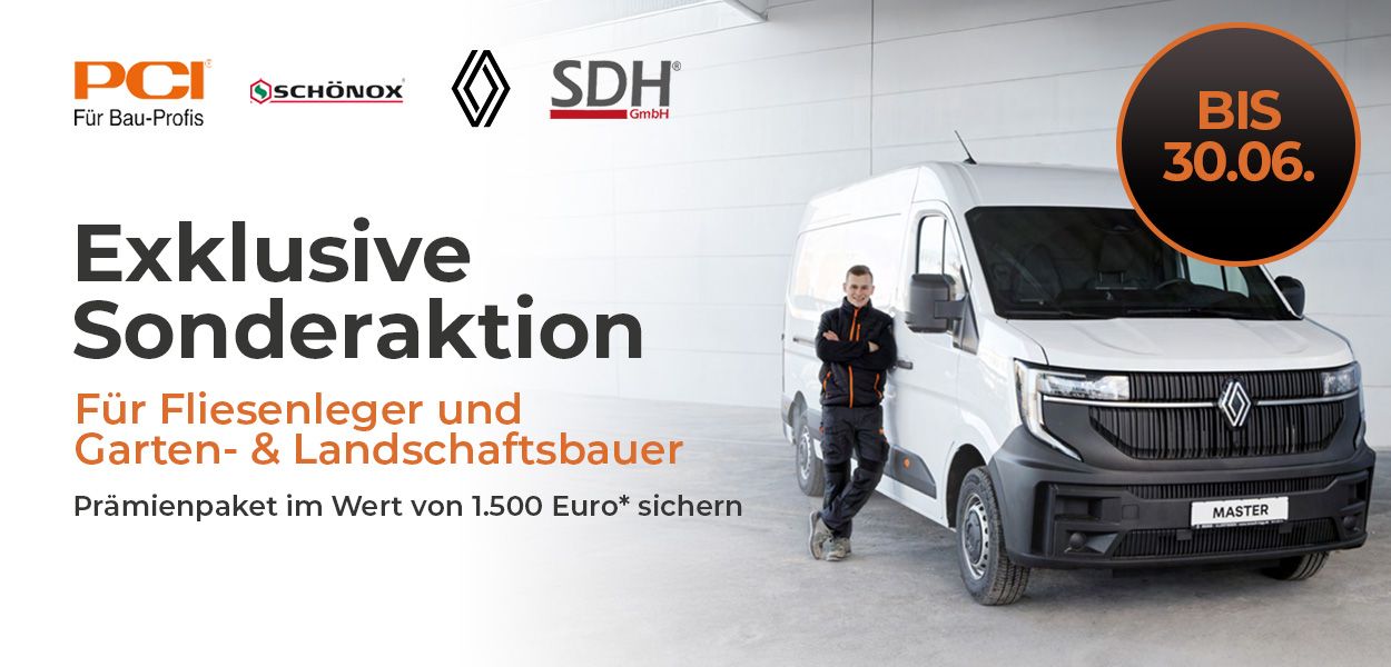 SDH-Sonderaktion für Fliesenleger und Garten- & Landschaftsbauer