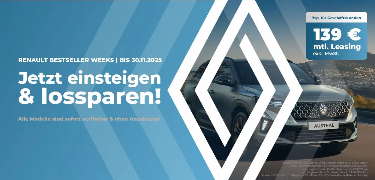 Renault Bestseller-Weeks – jetzt einsteigen und durchstarten!