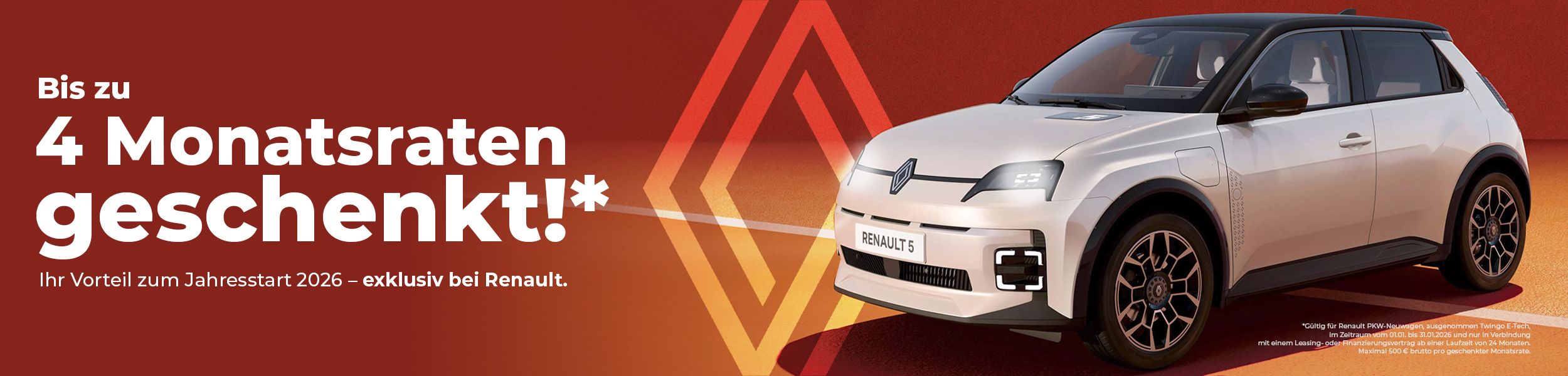 Renault schenkt Ihnen die Raten – starten Sie 2026 mit einem Vorteil