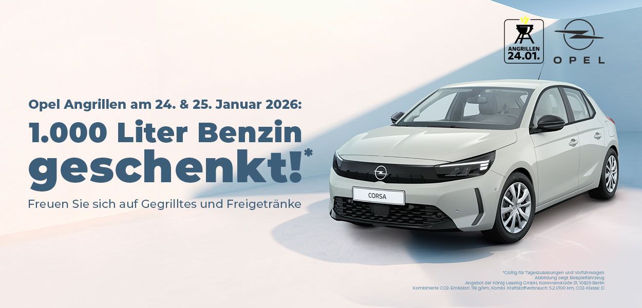 Opel Angrillen am 24. & 25. Januar mit 1.000 Liter Benzin geschenkt