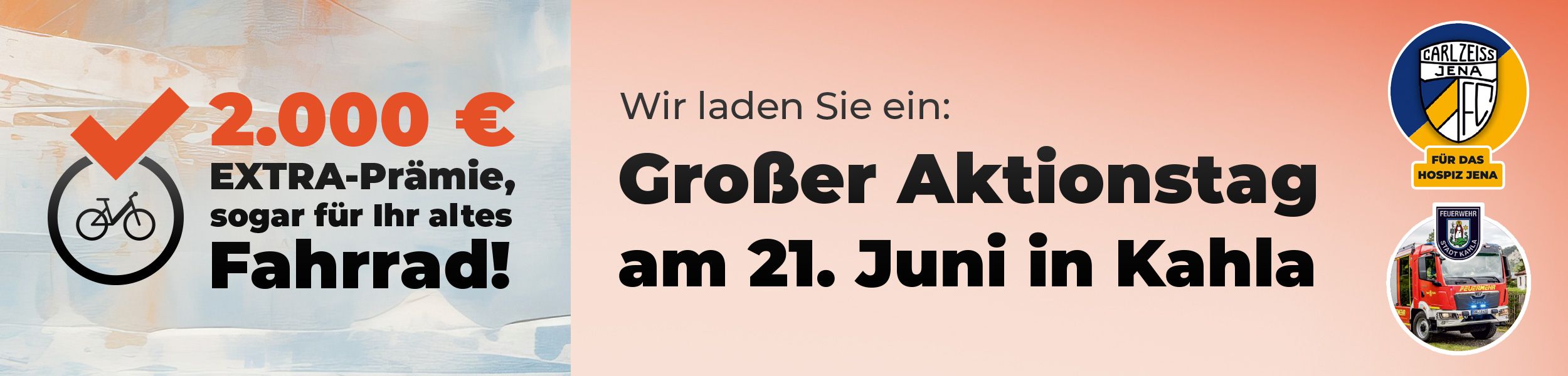 2.000 € EXTRA-Prämie – sogar für Ihren alten Drahtesel!