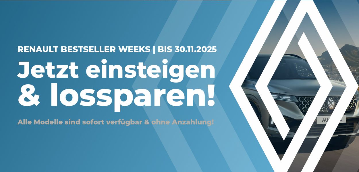 Renault Bestseller-Weeks – jetzt einsteigen und durchstarten!