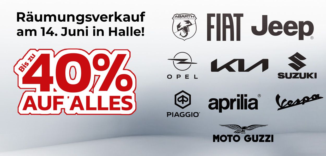 Großer Räumungsverkauf in Halle – bis zu 40 % Rabatt sichern!