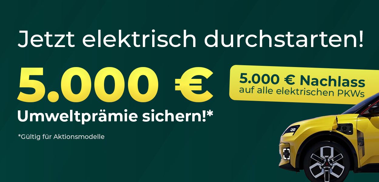 5.000 € Umweltprämie für Elektro-Fahrzeuge