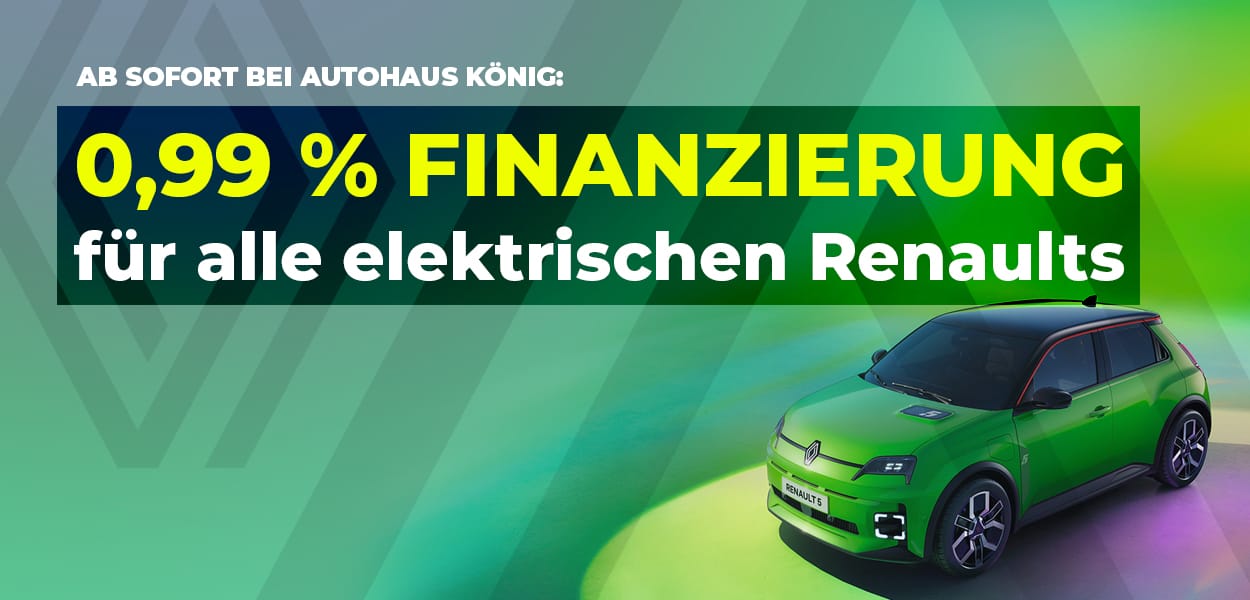 0,99 % Finanzierung für alle elektrischen Renaults
