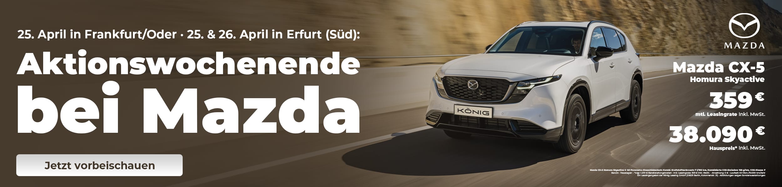 Mazda CX-5 live erleben in Erfurt und Frankfurt (Oder)