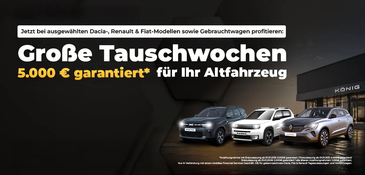  Große Tauschwochen – 5.000 € garantiert für Ihr Altfahrzeug!