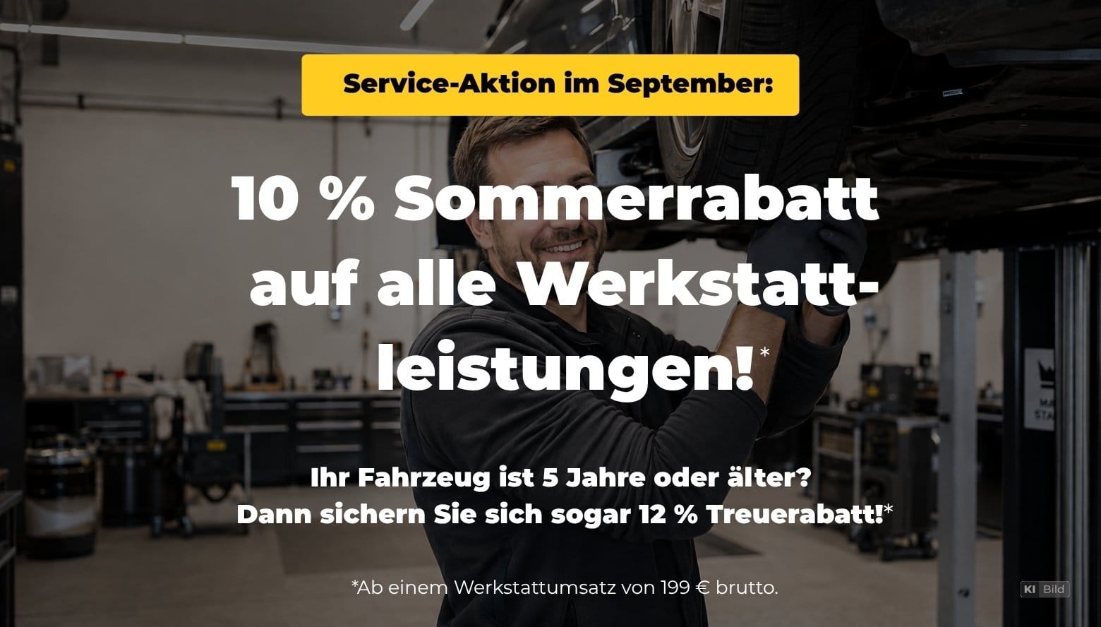 Service-Aktion im September: 10 % Rabatt auf Werkstattleistungen, für Fahrzeuge ab 5 Jahren sogar 12 % Treuerabatt.