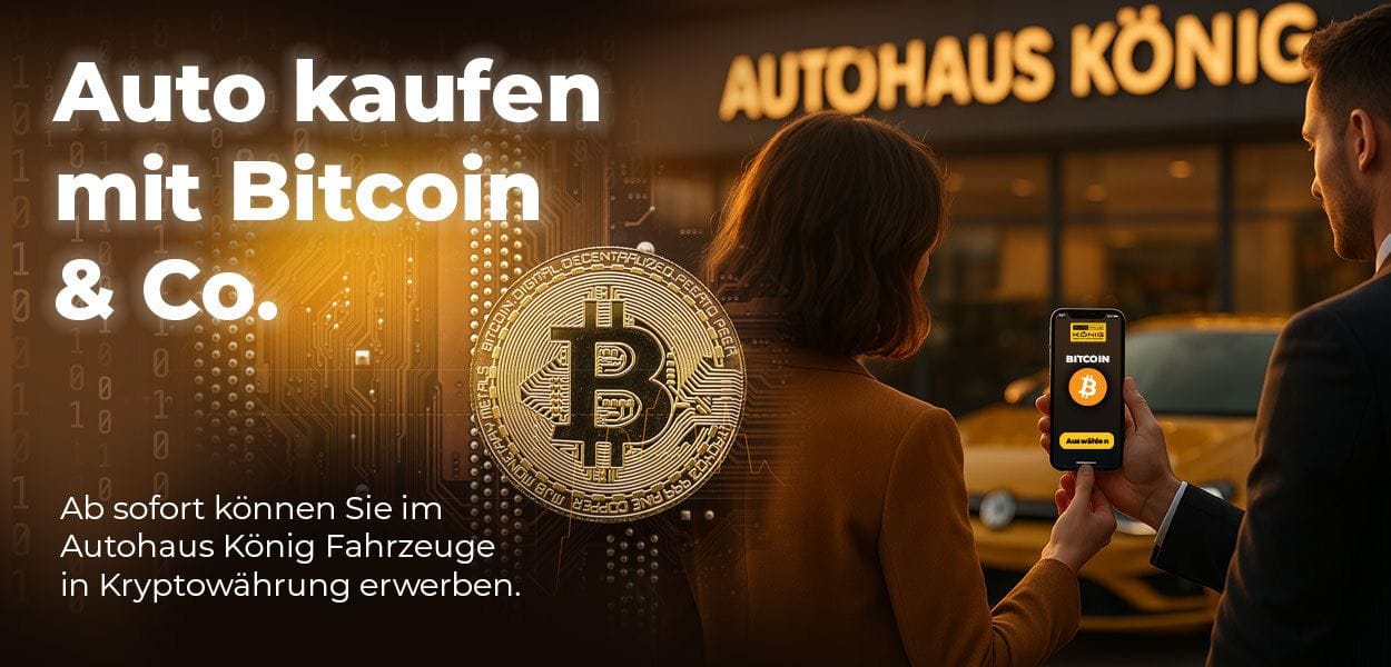 Jetzt neu bei Autohaus König: Bezahlung mit Kryptowährung! (mobile)