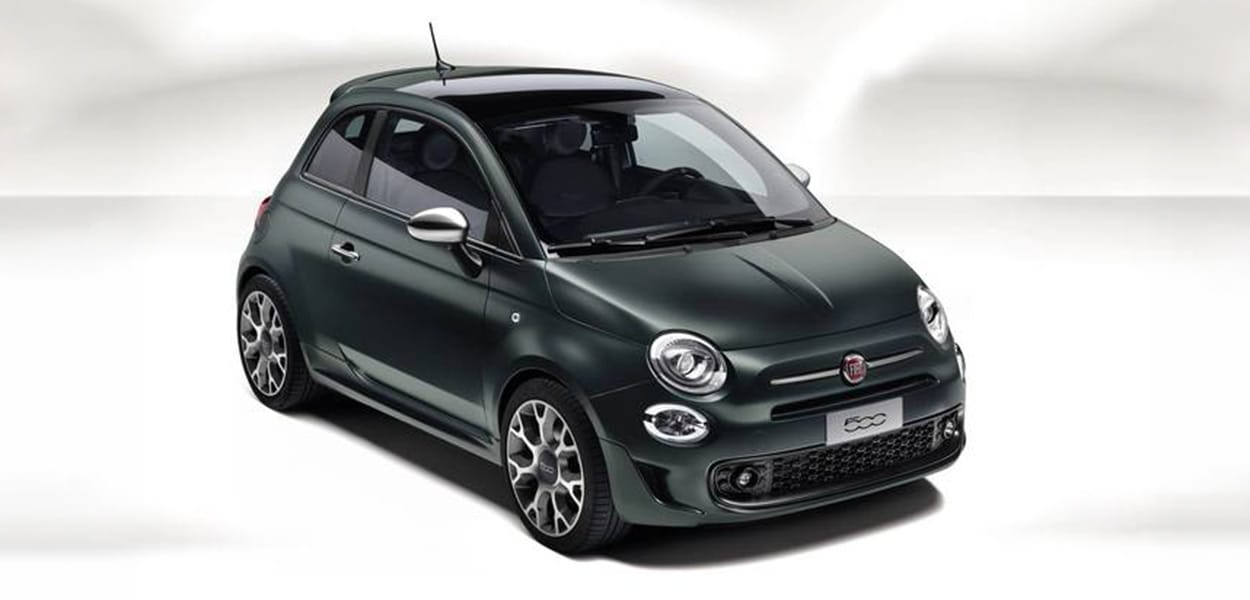 Fiat 500 in dunkelgrün