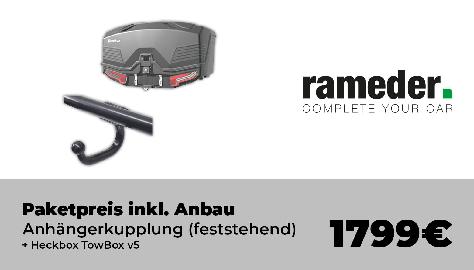 Anhängerkupplung und Heckbox TowBox v5