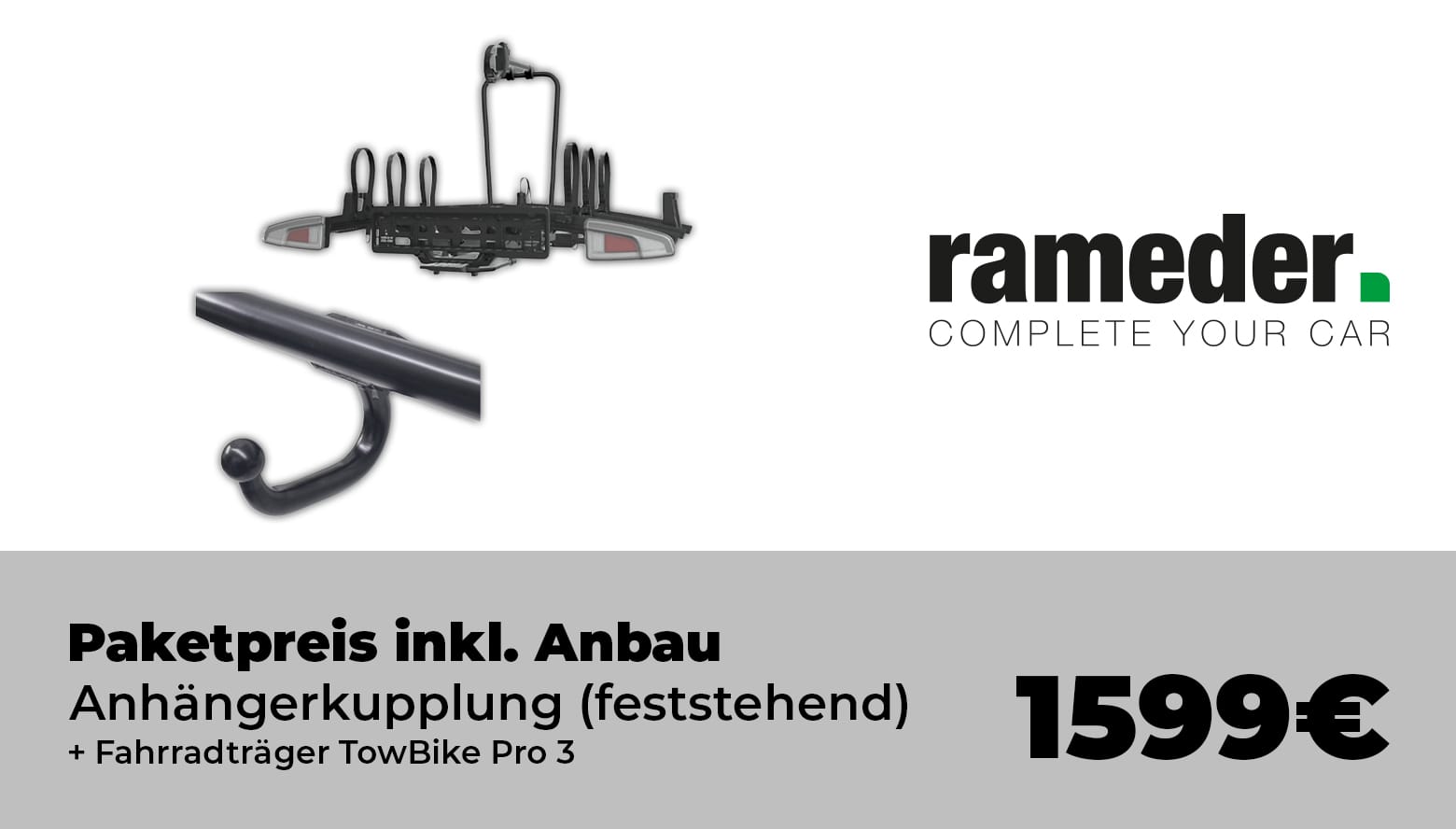 Anhängerkupplung und Fahrradträger TowBike Pro 3